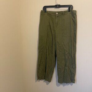 Who What Wear Olive Green Wide-Leg Utility Pants - Size 12